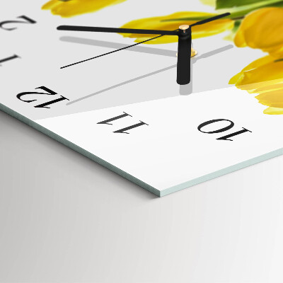 Reloj de vidrio tulipanes