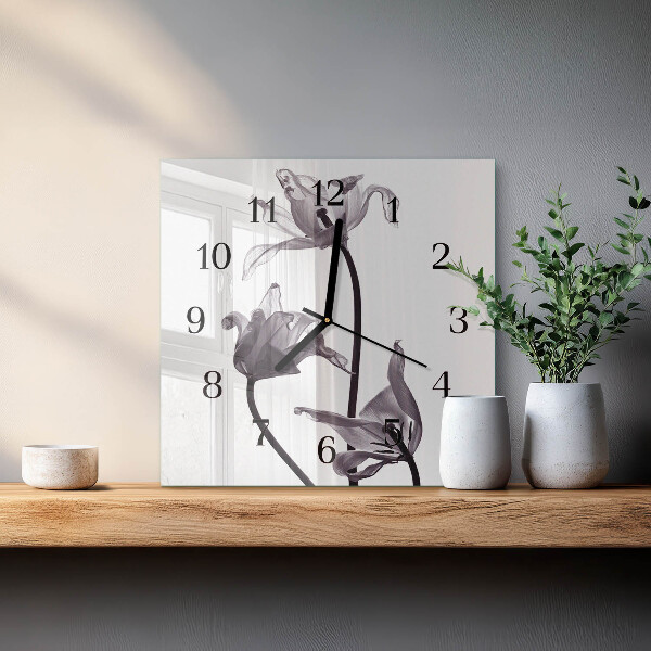 Reloj de vidrio Flores
