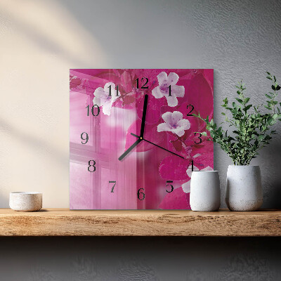 Reloj de vidrio Flores