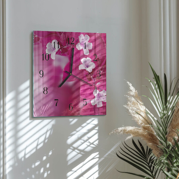 Reloj de vidrio Flores