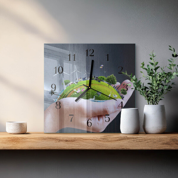 Reloj de vidrio Tierra de Mano
