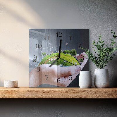 Reloj de vidrio Tierra de Mano