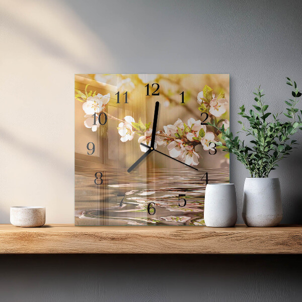 Reloj de vidrio Flores