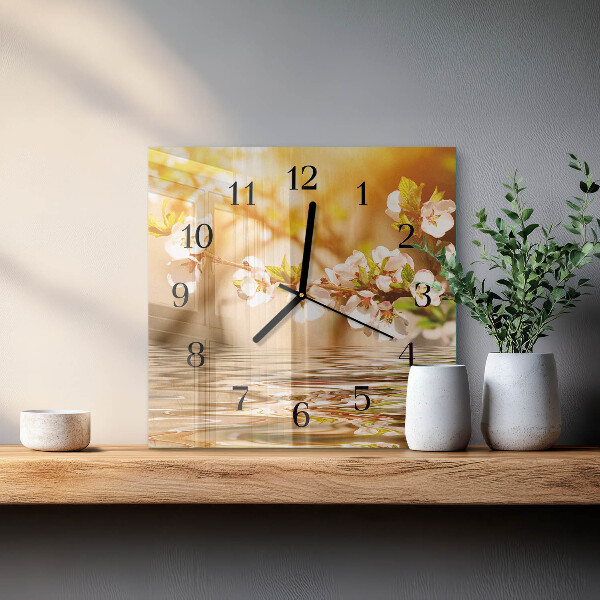 Reloj de vidrio Flores