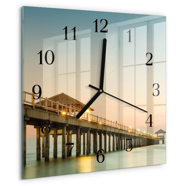 Reloj de vidrio Pasarela de madera