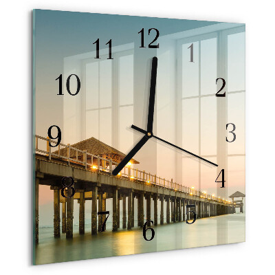 Reloj de vidrio Pasarela de madera