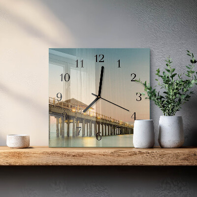 Reloj de vidrio Pasarela de madera