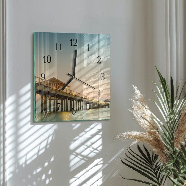 Reloj de vidrio Pasarela de madera