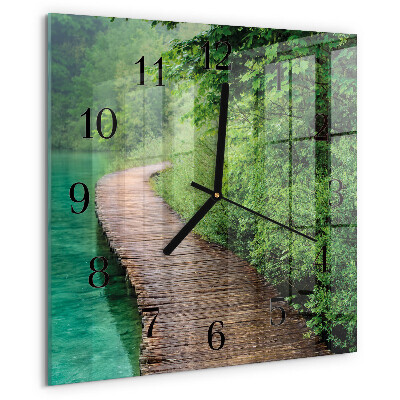 Reloj de vidrio Pasarela de madera
