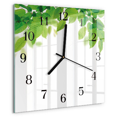 Reloj de vidrio Hojas
