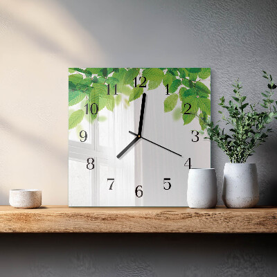 Reloj de vidrio Hojas