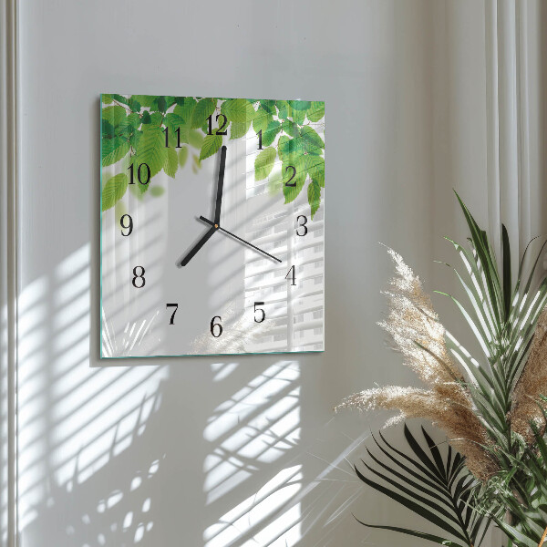 Reloj de vidrio Hojas