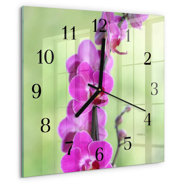 Reloj de vidrio Orquídea