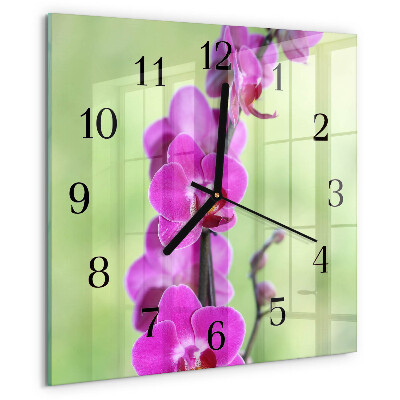 Reloj de vidrio Orquídea