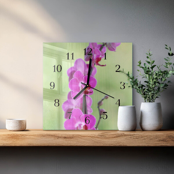 Reloj de vidrio Orquídea