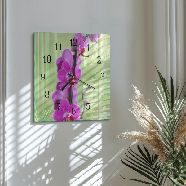 Reloj de vidrio Orquídea
