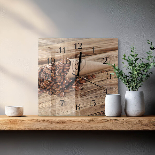 Reloj de vidrio Granos de café