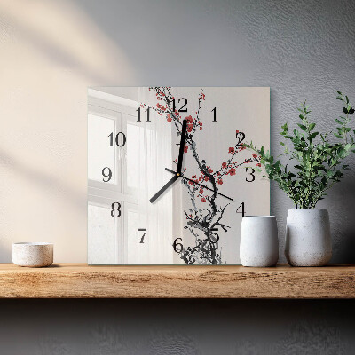 Reloj de vidrio Flores