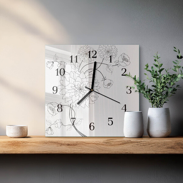 Reloj de vidrio Flores