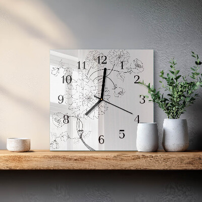 Reloj de vidrio Flores