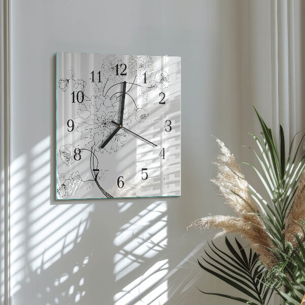 Reloj de vidrio Flores