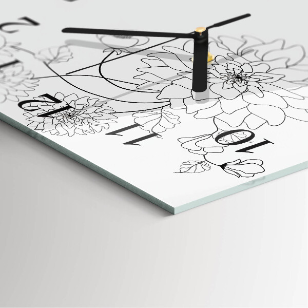 Reloj de vidrio Flores