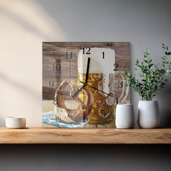 Reloj de vidrio Pretzel de cerveza