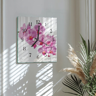 Reloj de vidrio Orquídea