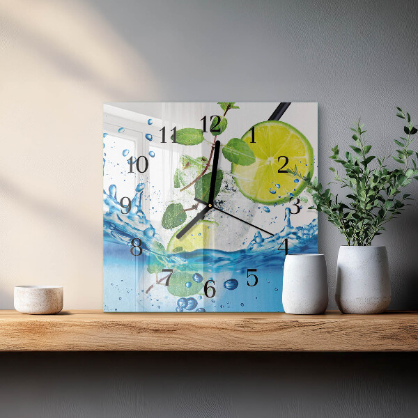 Reloj de vidrio Lima y menta