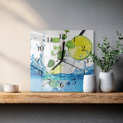 Reloj de vidrio Lima y menta