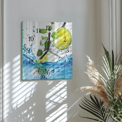 Reloj de vidrio Lima y menta