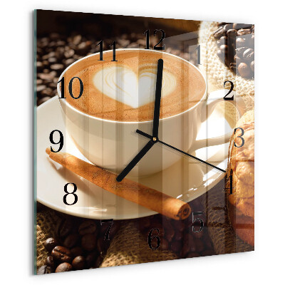 Reloj de vidrio Corazón de café