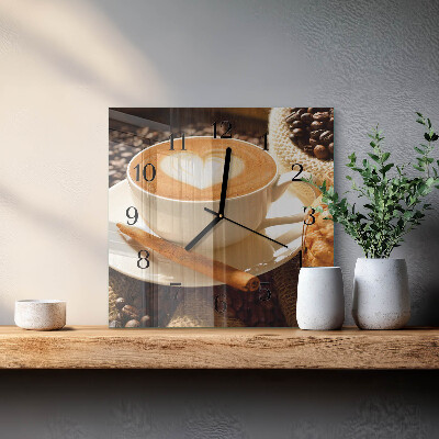Reloj de vidrio Corazón de café