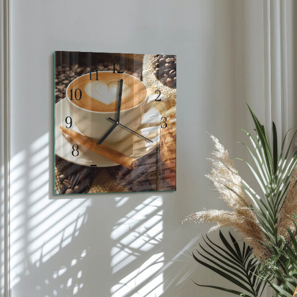 Reloj de vidrio Corazón de café