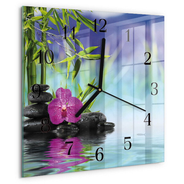 Reloj de vidrio Orquídea de spa