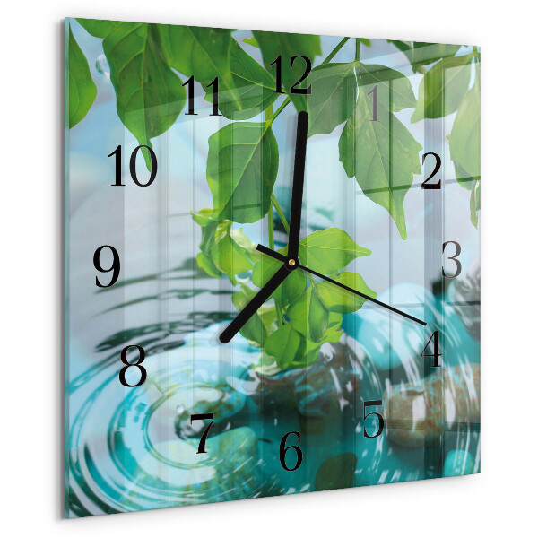 Reloj de vidrio Hojas