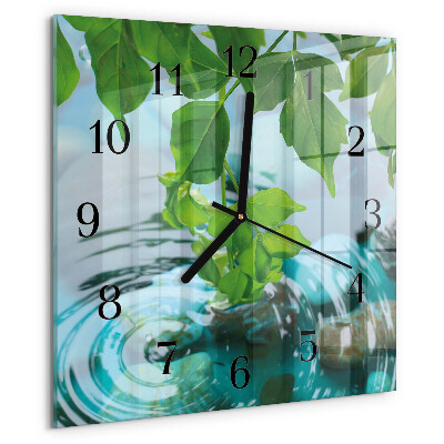 Reloj de vidrio Hojas