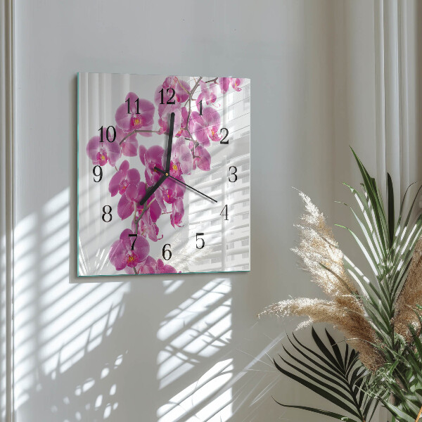 Reloj de vidrio Orquídea