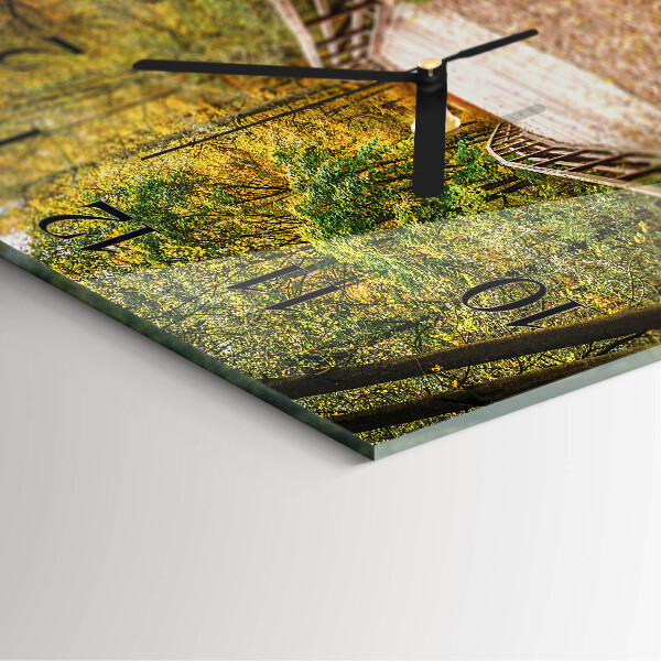 Reloj de vidrio Puente del bosque