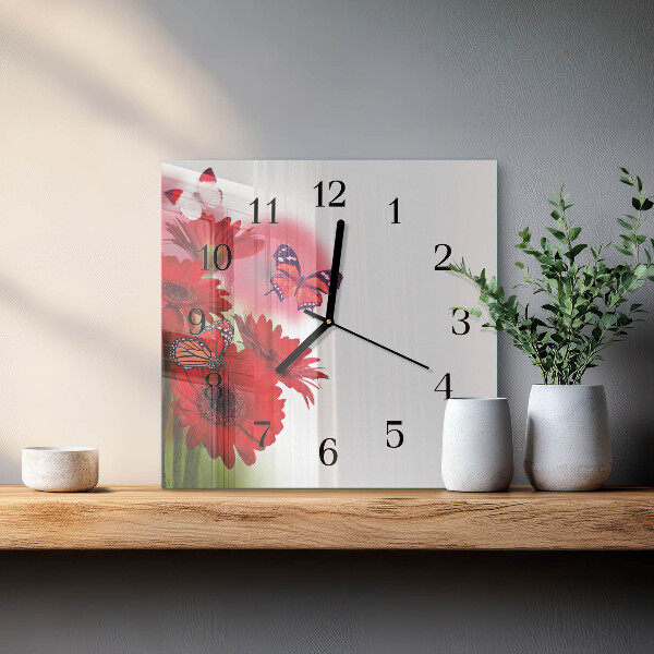 Reloj de vidrio Gerbera
