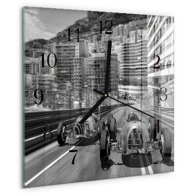 Reloj de vidrio Coche de carreras