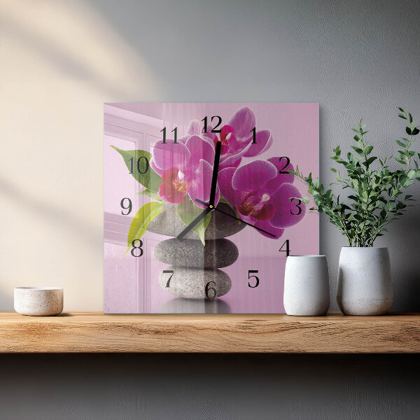 Reloj de vidrio Orquídea