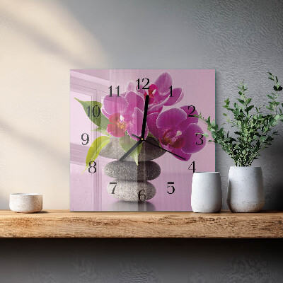 Reloj de vidrio Orquídea