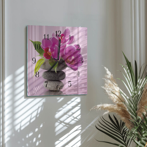 Reloj de vidrio Orquídea