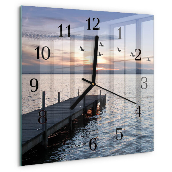 Reloj de vidrio Pájaros junto al lago
