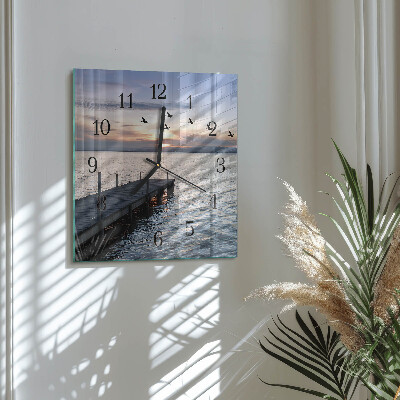 Reloj de vidrio Pájaros junto al lago