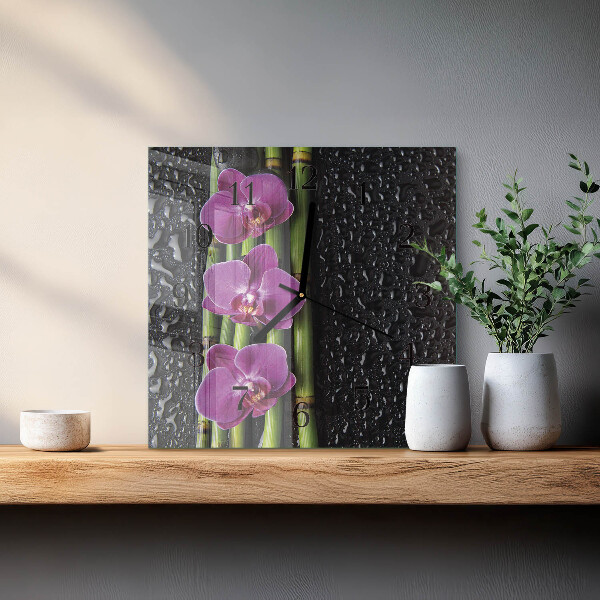 Reloj de vidrio Orquídea