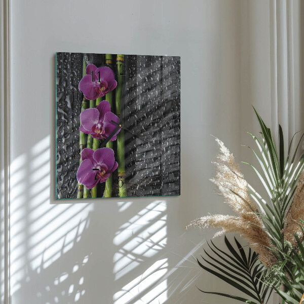 Reloj de vidrio Orquídea