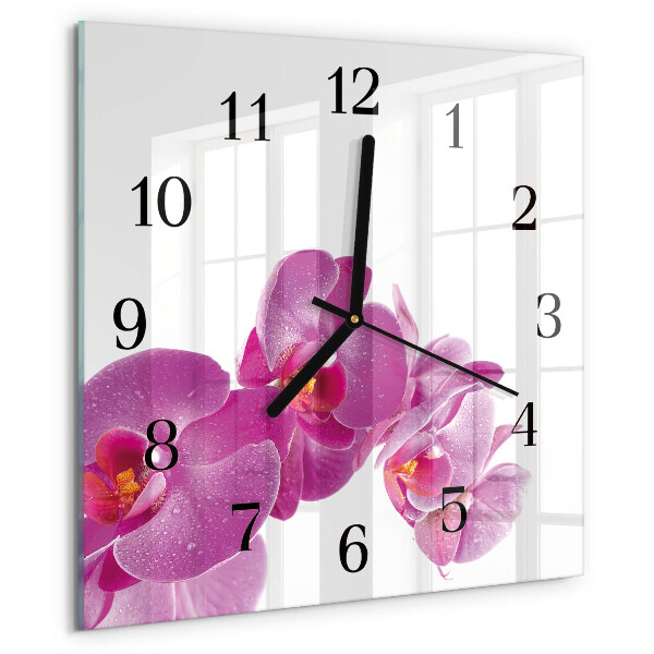 Reloj de vidrio Orquídea