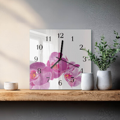 Reloj de vidrio Orquídea